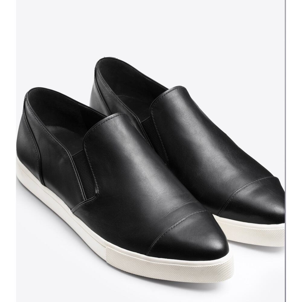 Vince Womens Paeyre Slip On Shoes Sneakers Pointed Toe Black Leather 7 - Picture 5 of 5
